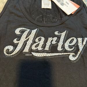Harley Davidson Black Tank Top with Rhinestone Logo